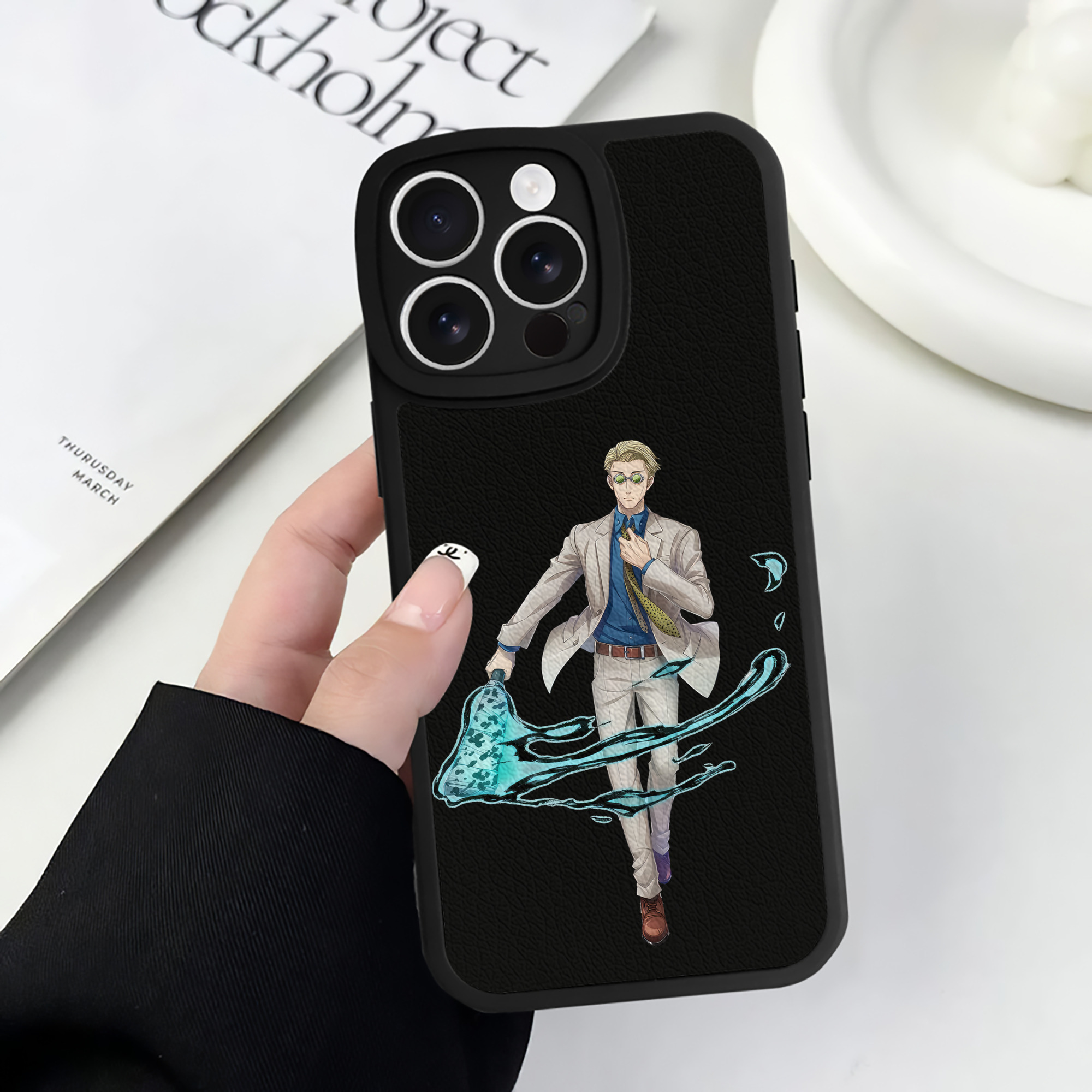 （画像用） 呪術廻戦 Jujutsu Kaisen 【iPhone 16シリーズ対応】シリコンスマホケース（レザー調） 材質：シリコン